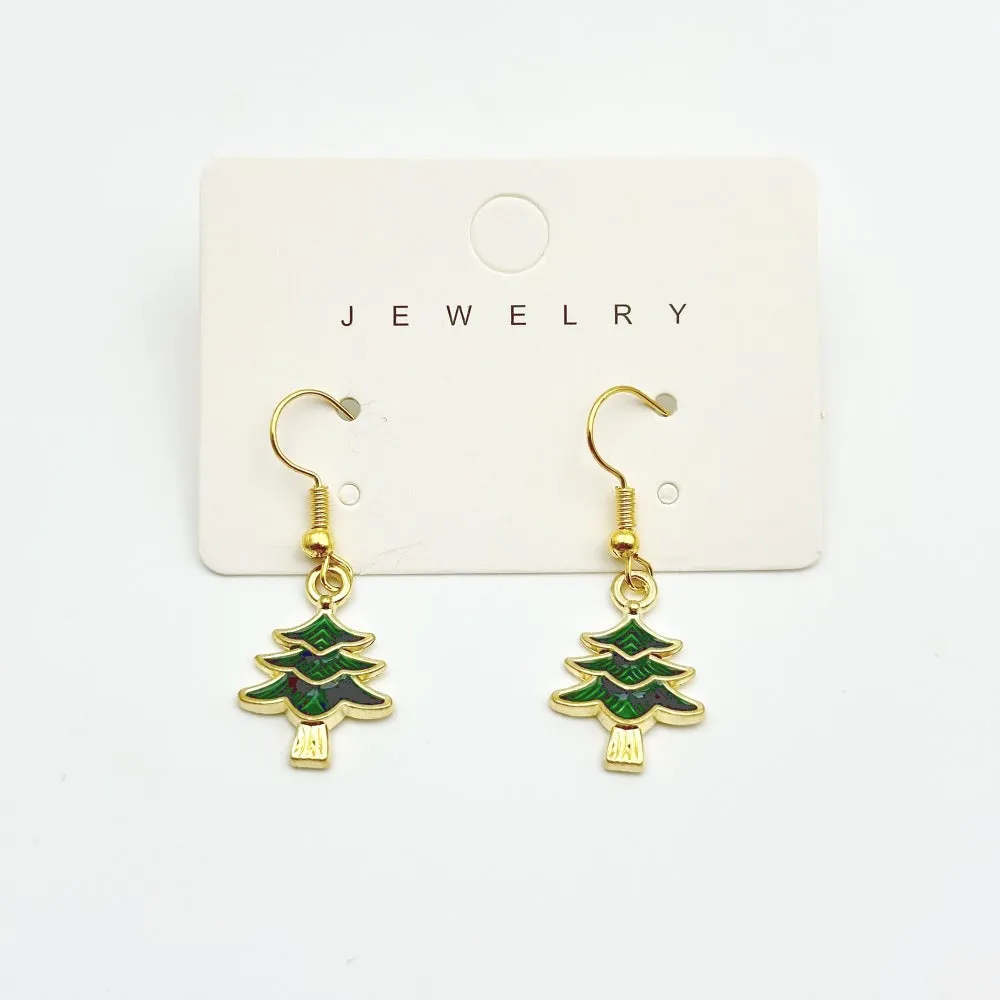 Wallesar Santa Claus Christmas Tree Cartoon Earrings