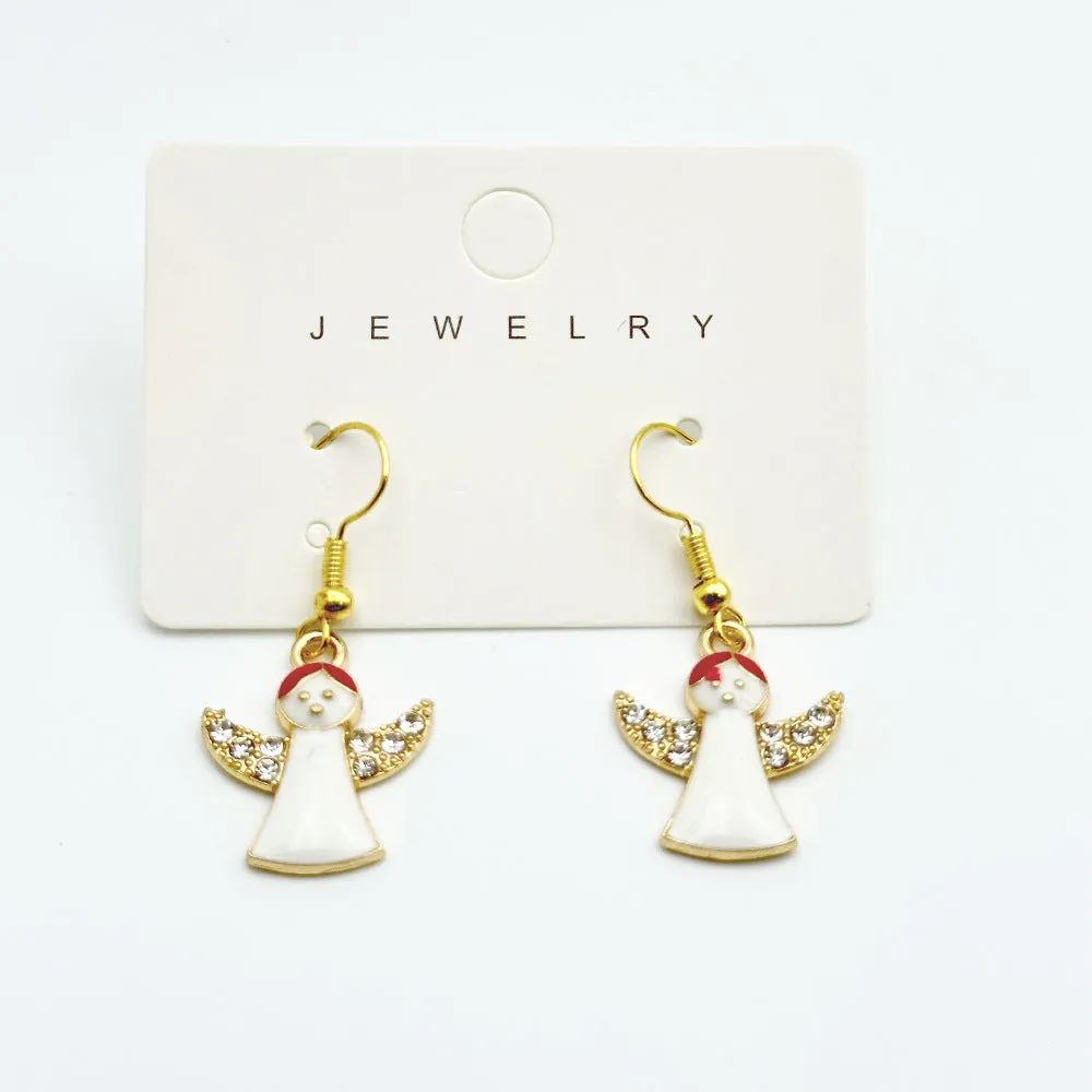 Wallesar Santa Claus Christmas Tree Cartoon Earrings