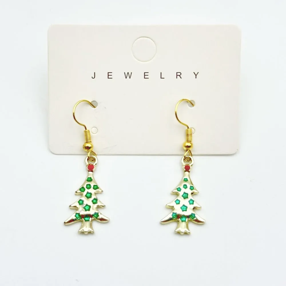 Wallesar Santa Claus Christmas Tree Cartoon Earrings