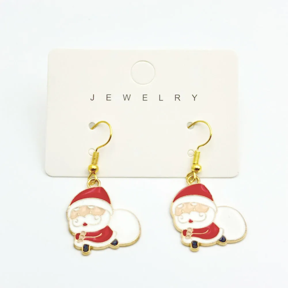 Wallesar Santa Claus Christmas Tree Cartoon Earrings