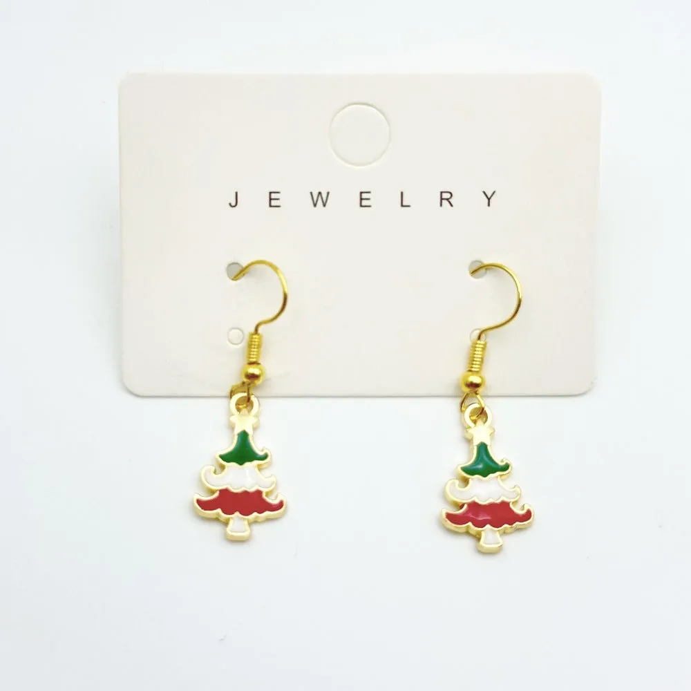 Wallesar Santa Claus Christmas Tree Cartoon Earrings