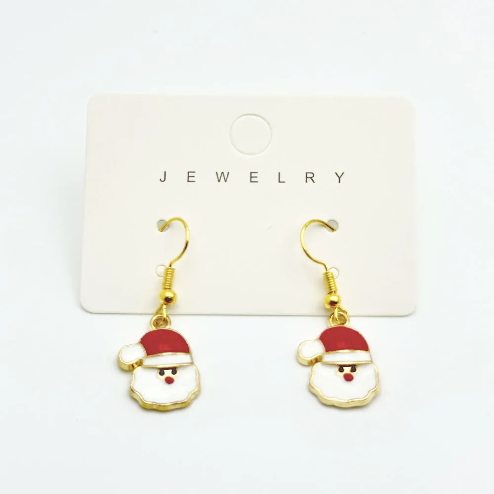 Wallesar Santa Claus Christmas Tree Cartoon Earrings