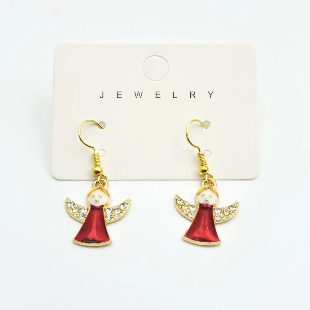 Wallesar Santa Claus Christmas Tree Cartoon Earrings