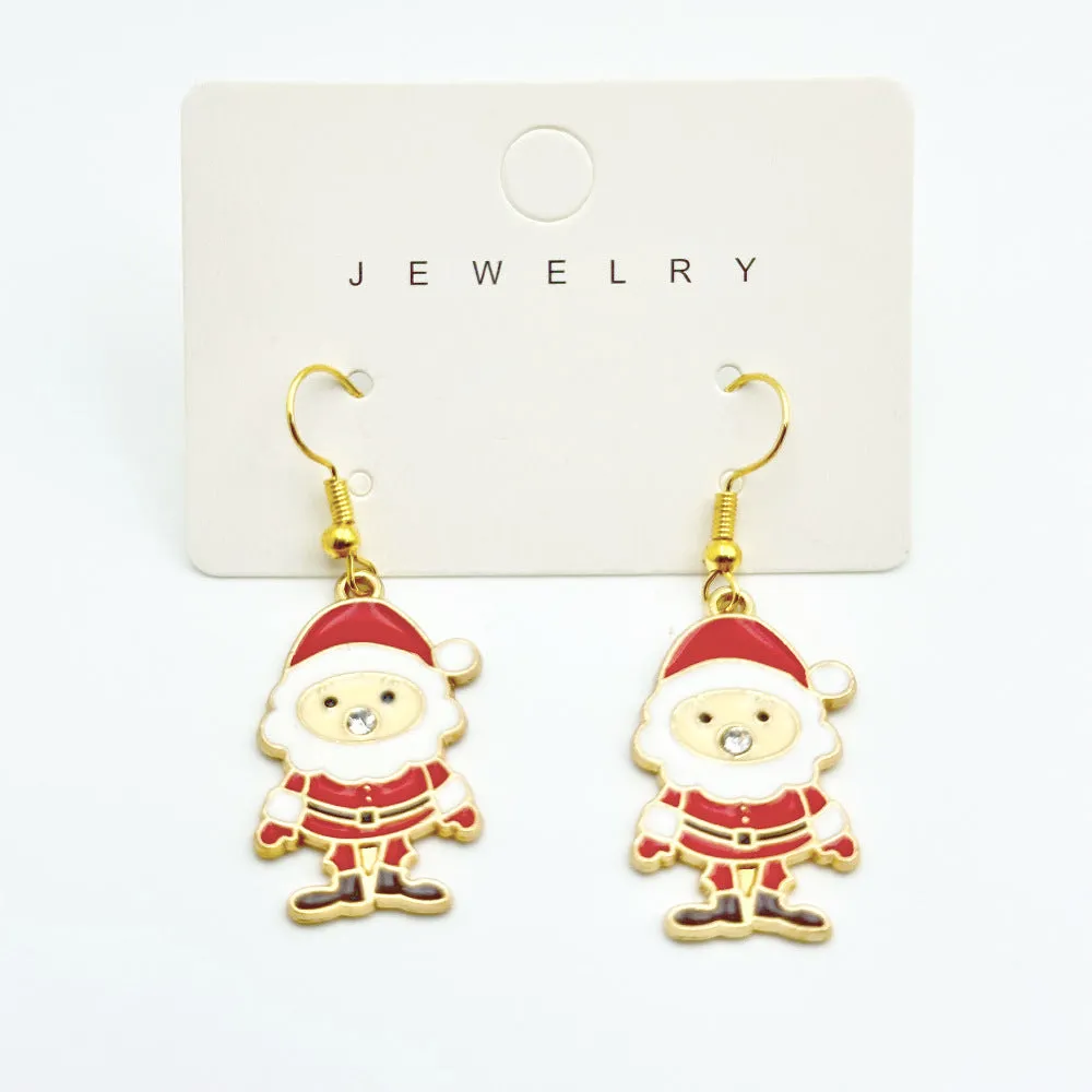 Wallesar Santa Claus Christmas Tree Cartoon Earrings