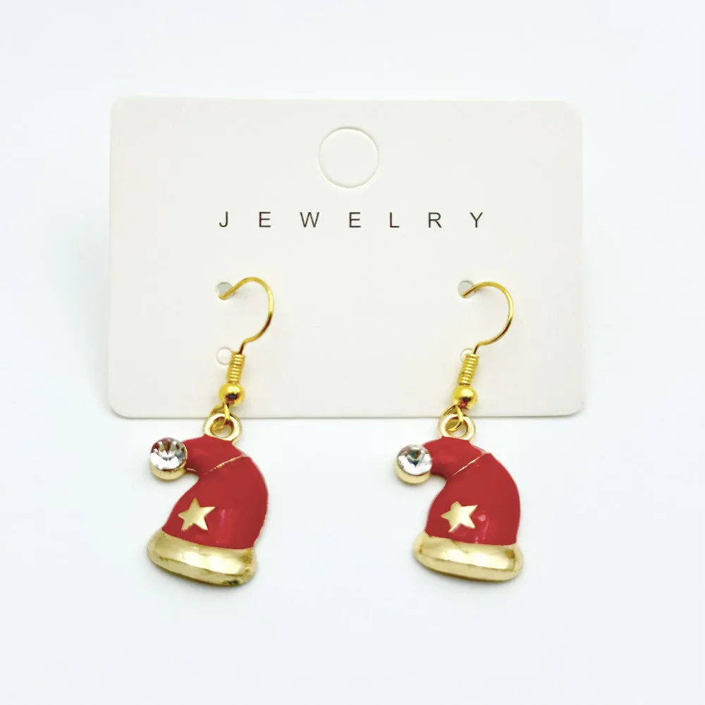 Wallesar Santa Claus Christmas Tree Cartoon Earrings