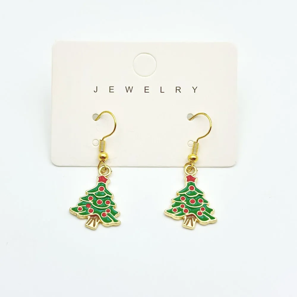 Wallesar Santa Claus Christmas Tree Cartoon Earrings