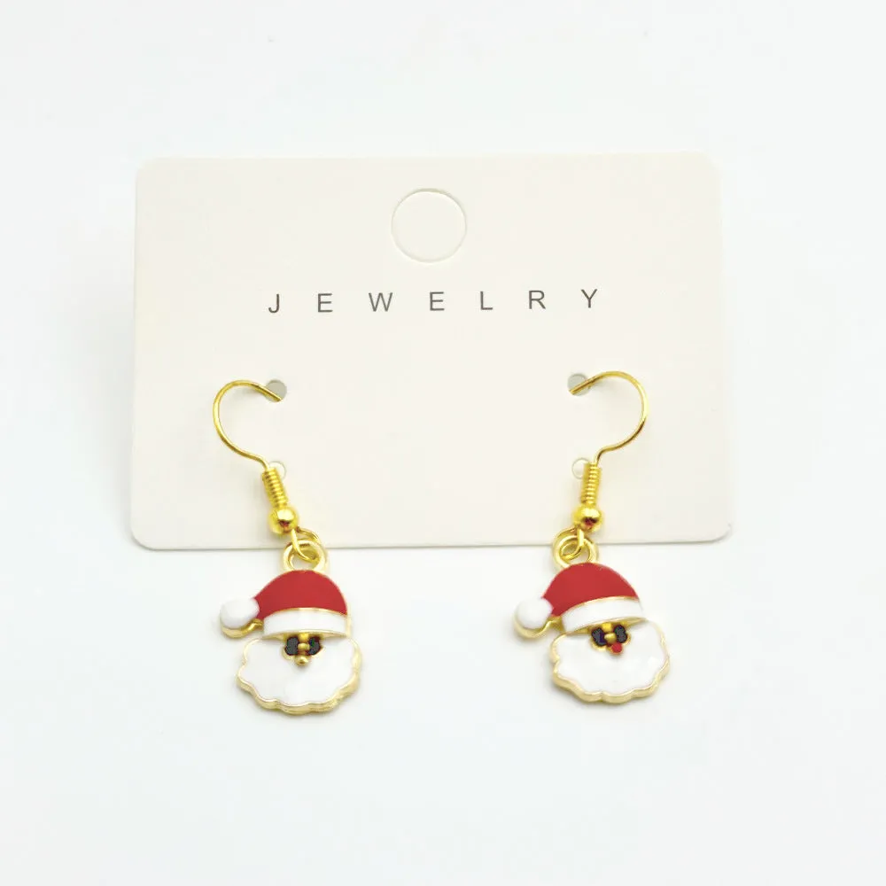 Wallesar Santa Claus Christmas Tree Cartoon Earrings