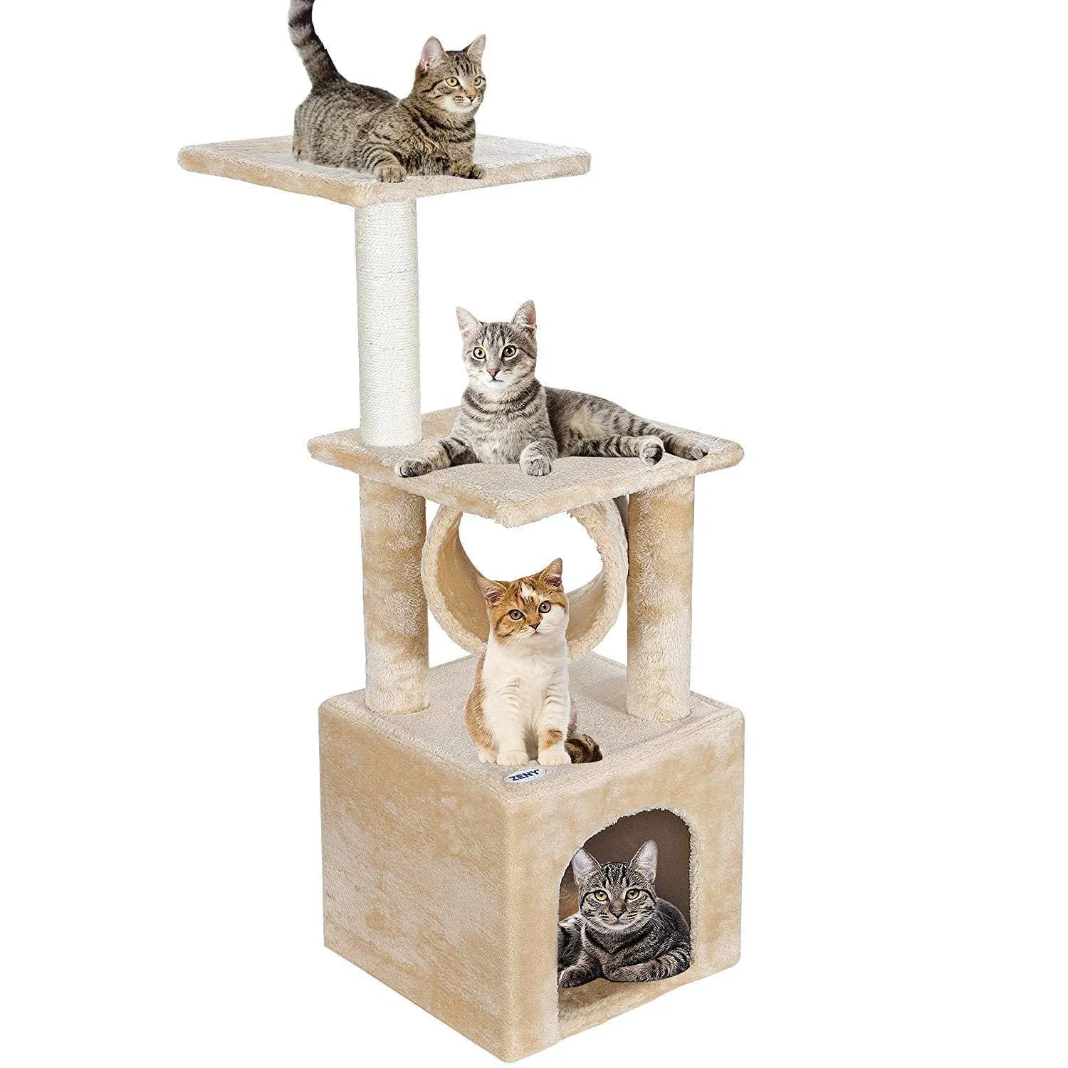 ZENY™ 36'' Cat Trees for Kittens Cat Furniture Towers with Scratching Posts, Double Perches